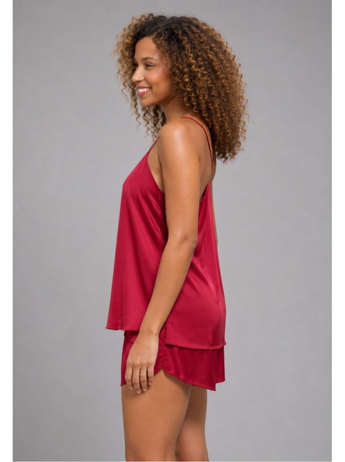 Pyjashort fluide en satin Kebello - Kiabi Pyjashort fluide en satin Kebello - Kiabi