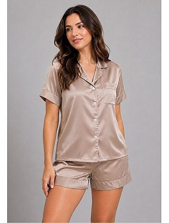 Pyjashort fluide en satin Kebello