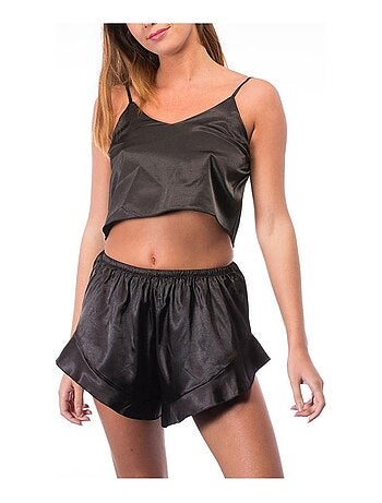 Pyjashort fluide en satin Kebello