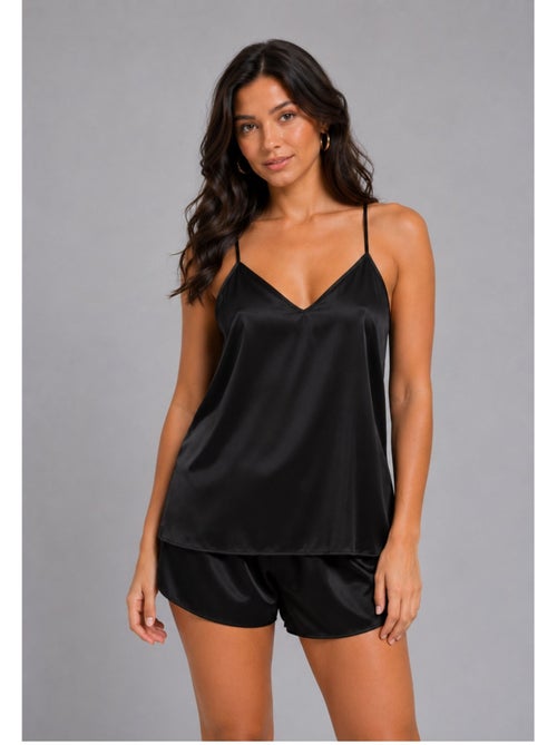 Pyjashort fluide en satin Kebello - Kiabi Pyjashort fluide en satin Kebello - Kiabi