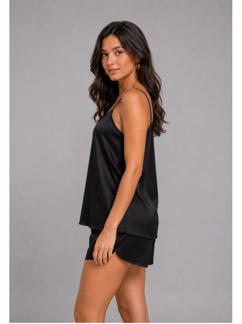 Pyjashort fluide en satin Kebello - Kiabi Pyjashort fluide en satin Kebello - Kiabi