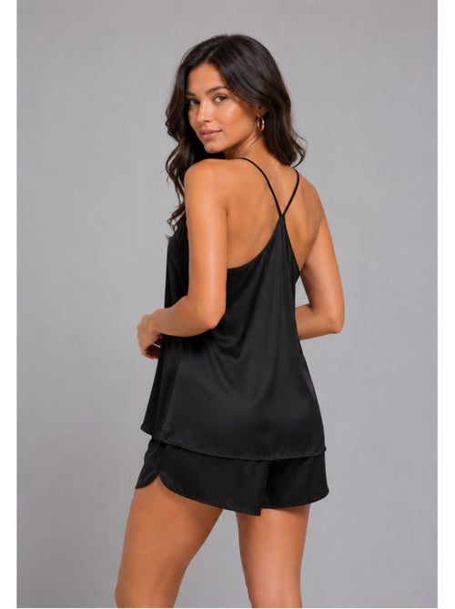 Pyjashort fluide en satin Kebello - Kiabi Pyjashort fluide en satin Kebello - Kiabi