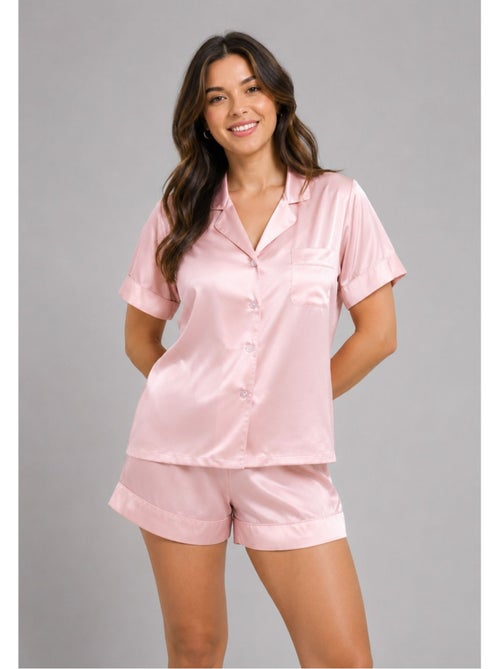 Pyjashort fluide en satin Kebello - Kiabi Pyjashort fluide en satin Kebello - Kiabi