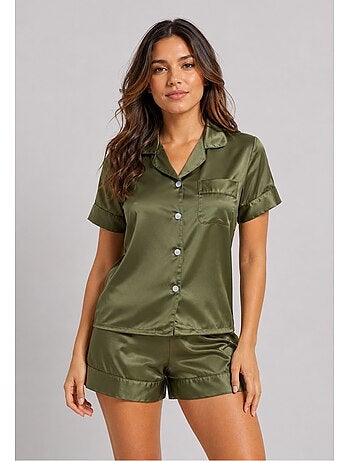Pyjashort fluide en satin Kebello