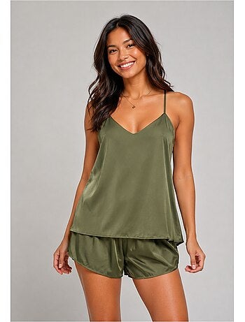 Pyjashort fluide en satin Kebello