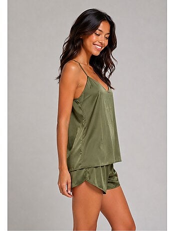 Pyjashort fluide en satin Kebello