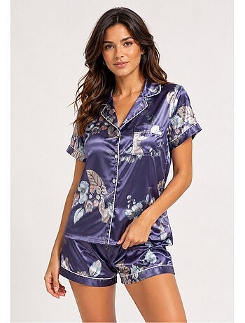 Pyjashort fluide en satin Kebello