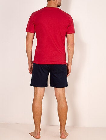 Pyjashort iconic rouge/marine - hechter