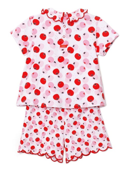 Pyjashort imprimé pommes - 12 ans - 95% Coton / 5% Elasthanne - Rose - Kiabi