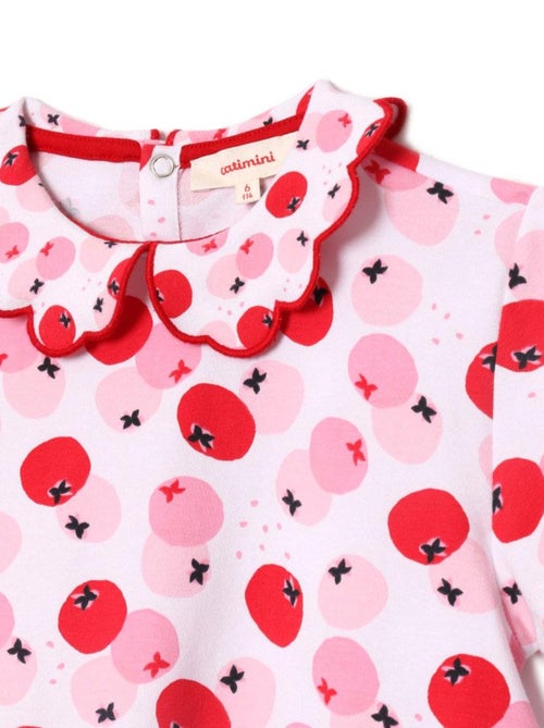 Pyjashort imprimé pommes - 12 ans - 95% Coton / 5% Elasthanne - Rose - Kiabi