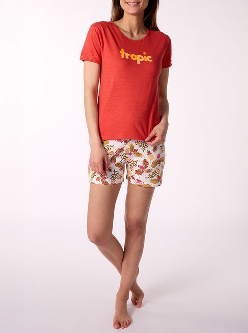 Pyjashort INKY rouge - MELISSA BROWN - Kiabi Pyjashort INKY rouge - MELISSA BROWN - Kiabi