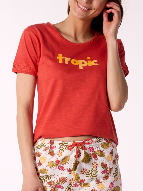 Pyjashort INKY rouge - MELISSA BROWN - Kiabi Pyjashort INKY rouge - MELISSA BROWN - Kiabi