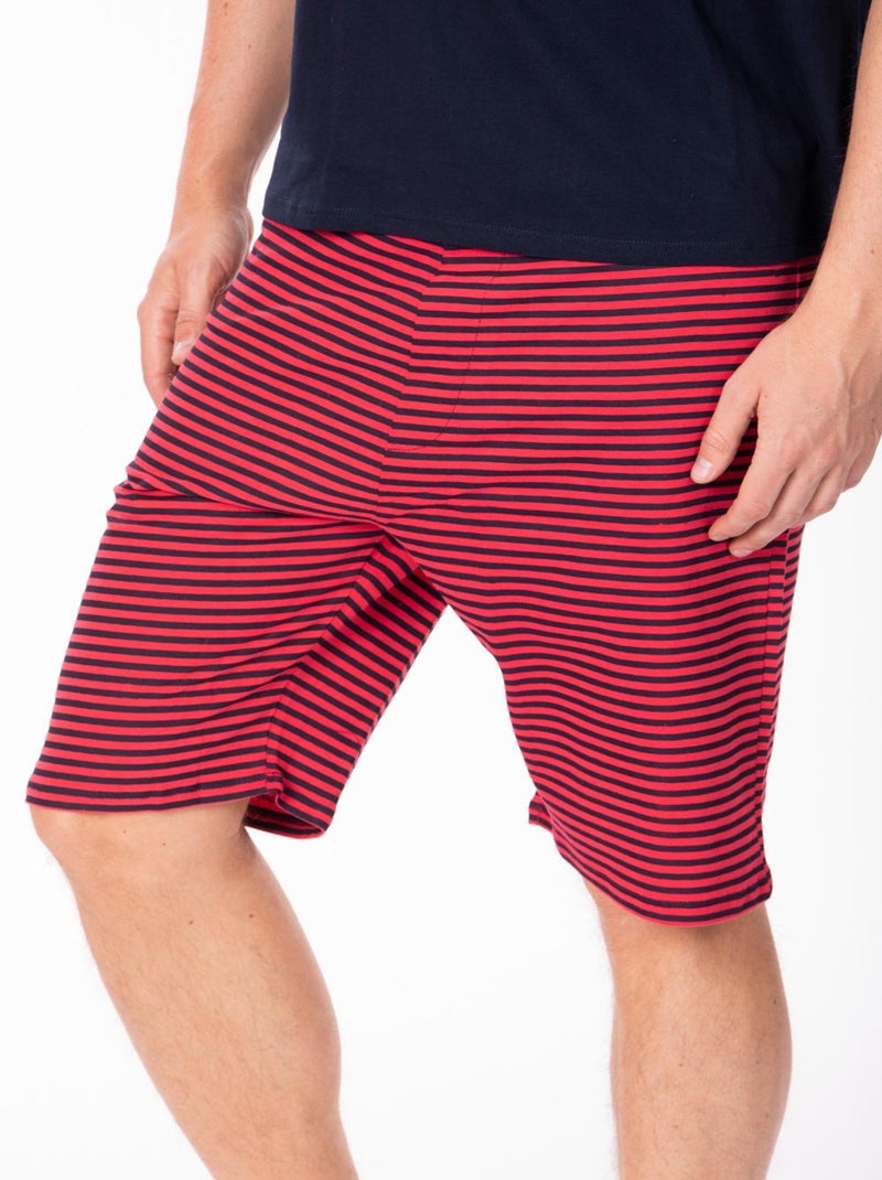 Pyjashort jersey à fines rayures PYJA7 'Rica Lewis' Bleu marine - Kiabi