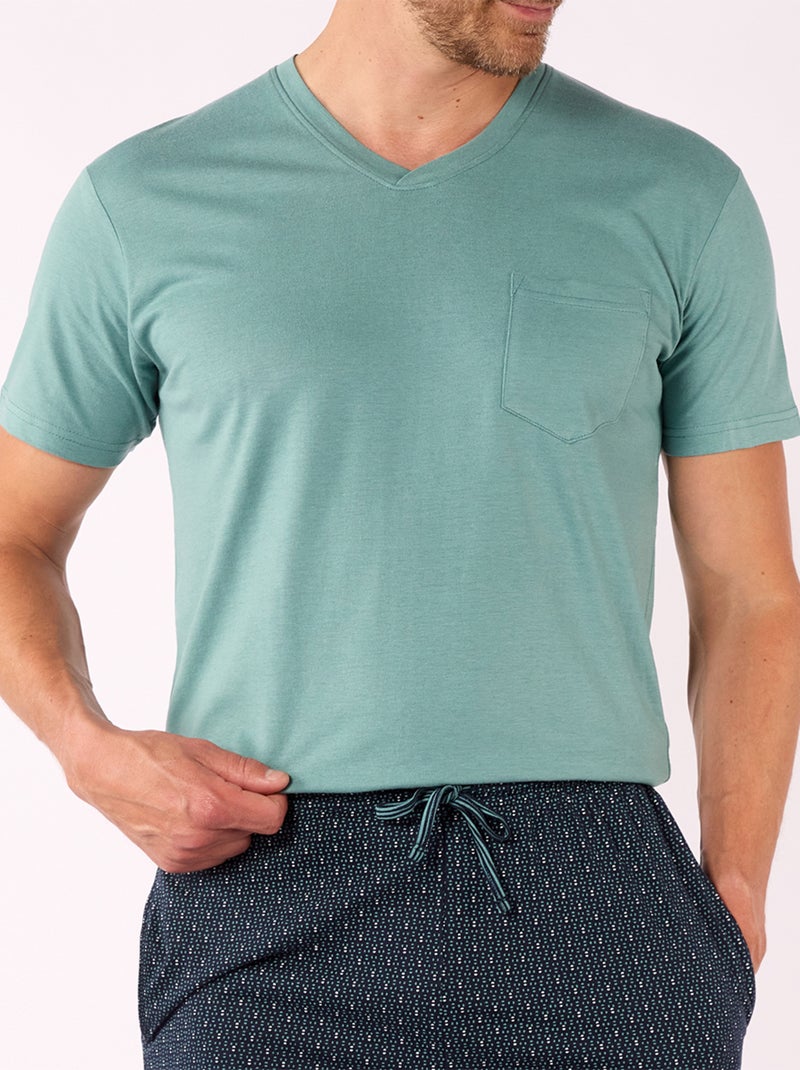 Pyjashort   LICHEN Vert clair - DODO Bleu foncé - Kiabi