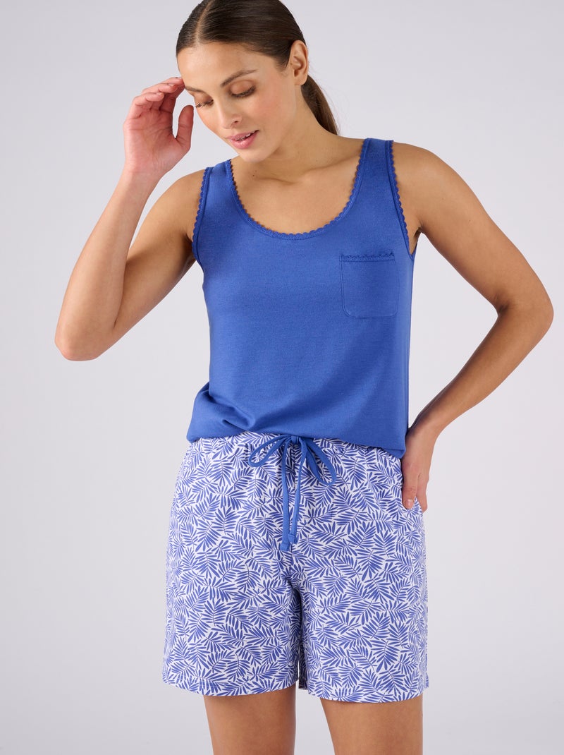 Pyjashort maille jersey Climatyl - Damart Bleu - Kiabi