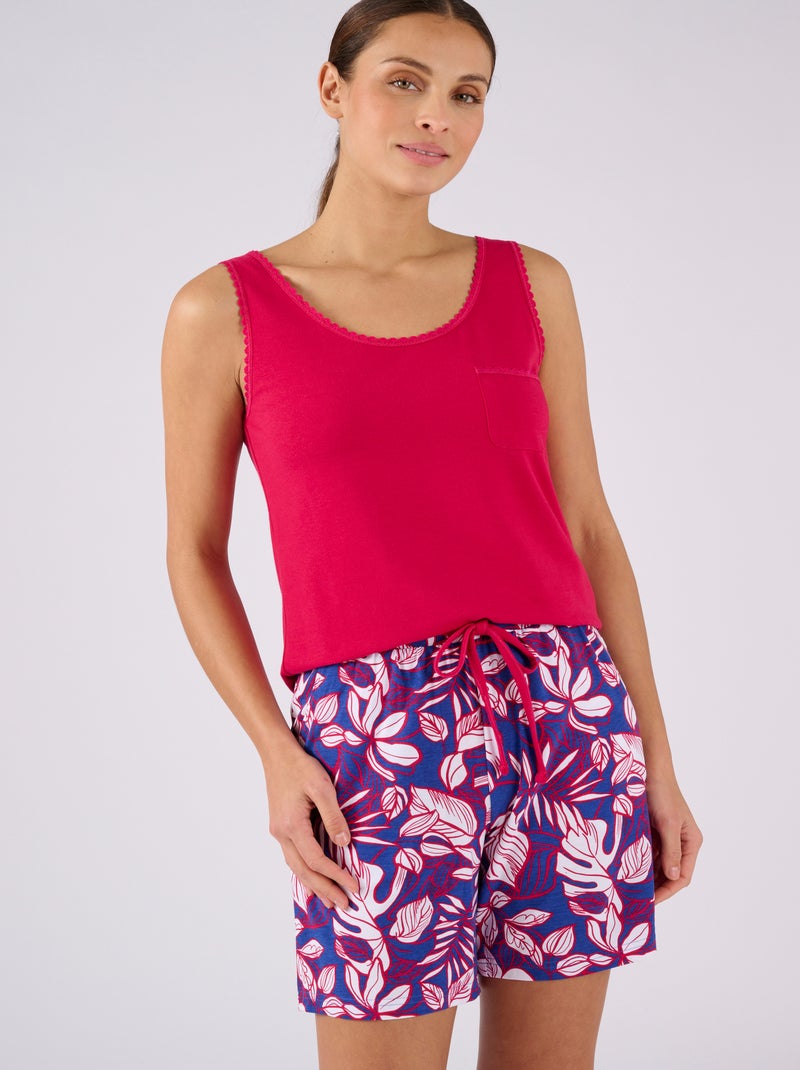 Pyjashort maille jersey Climatyl - Damart Rouge - Kiabi