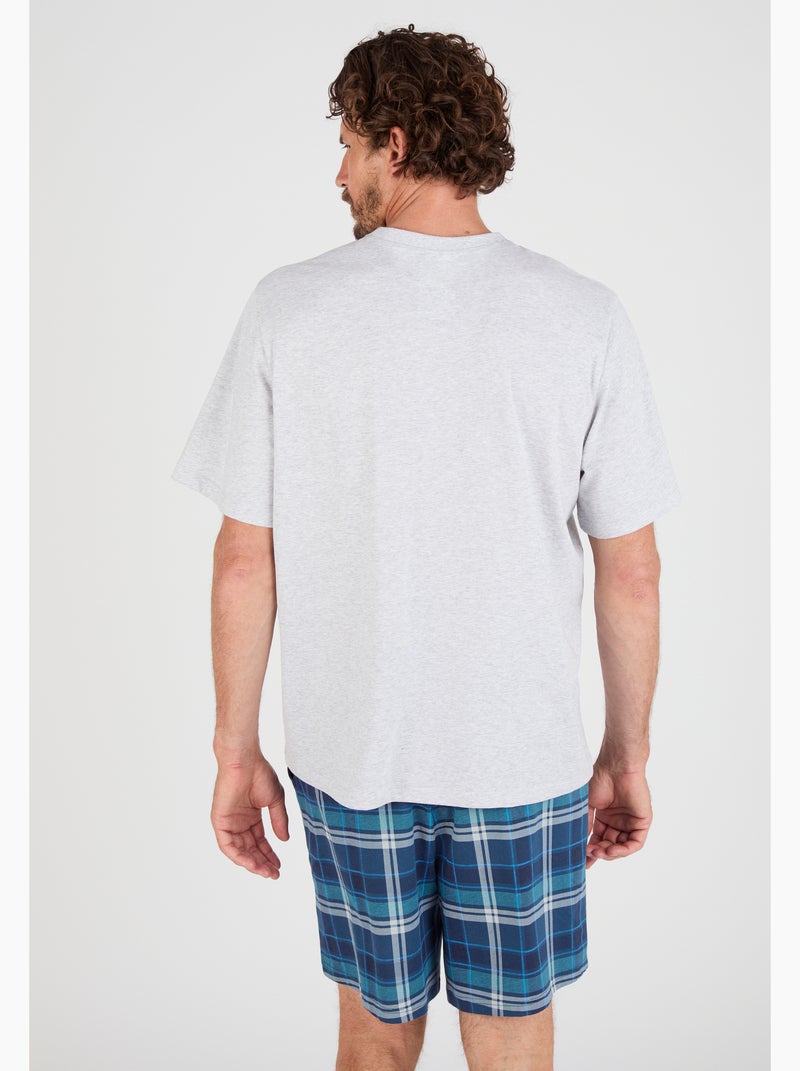 Pyjashort maille jersey pur coton peigné - Damart Gris chiné - Kiabi