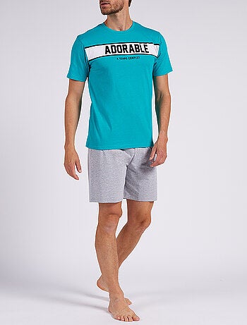 Pyjashort MAN vert/gris chiné - Alan Brown