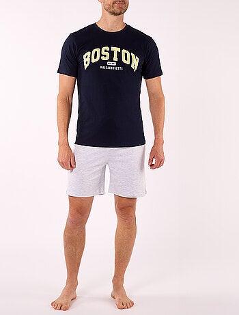 Pyjashort MICHIGAN marine/gris chiné - Alan Brown