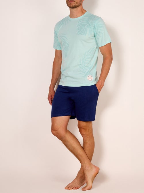 Pyjashort   PASTEL imprimé vert/marine - HECHTER - Kiabi