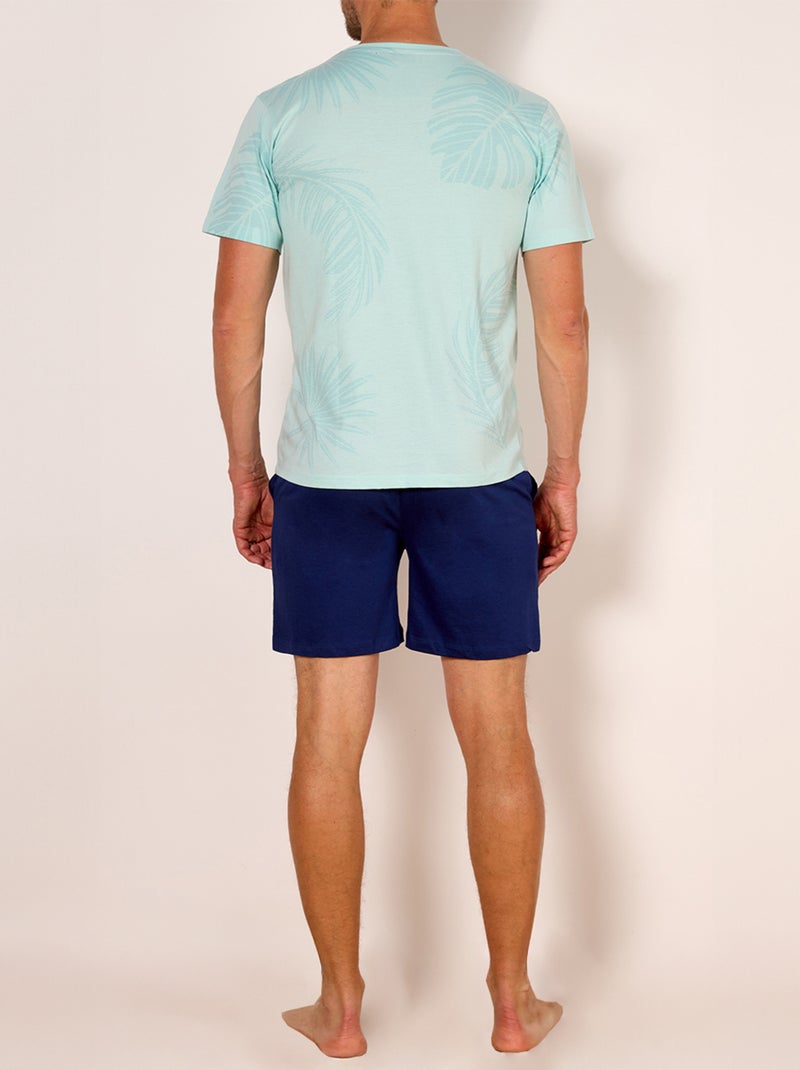 Pyjashort   PASTEL imprimé vert/marine - HECHTER Bleu foncé - Kiabi