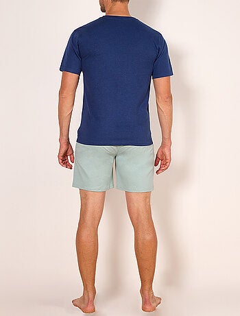 Pyjashort PASTEL marine/bleu clair - HECHTER