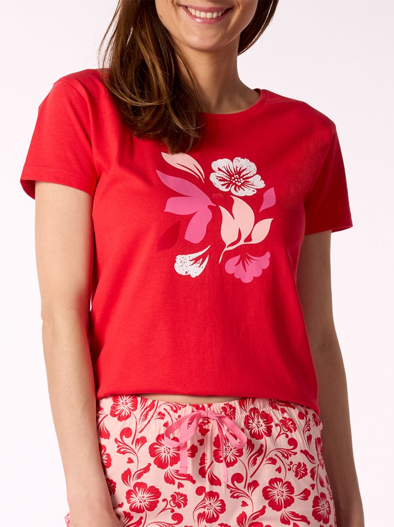 Pyjashort   PUNCHY rouge - MELISSA BROWN Rouge - Kiabi