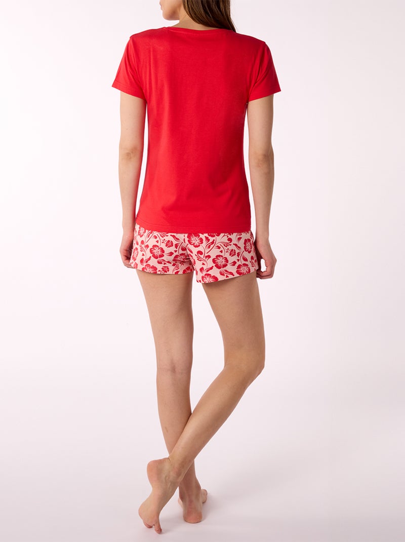 Pyjashort   PUNCHY rouge - MELISSA BROWN Rouge - Kiabi