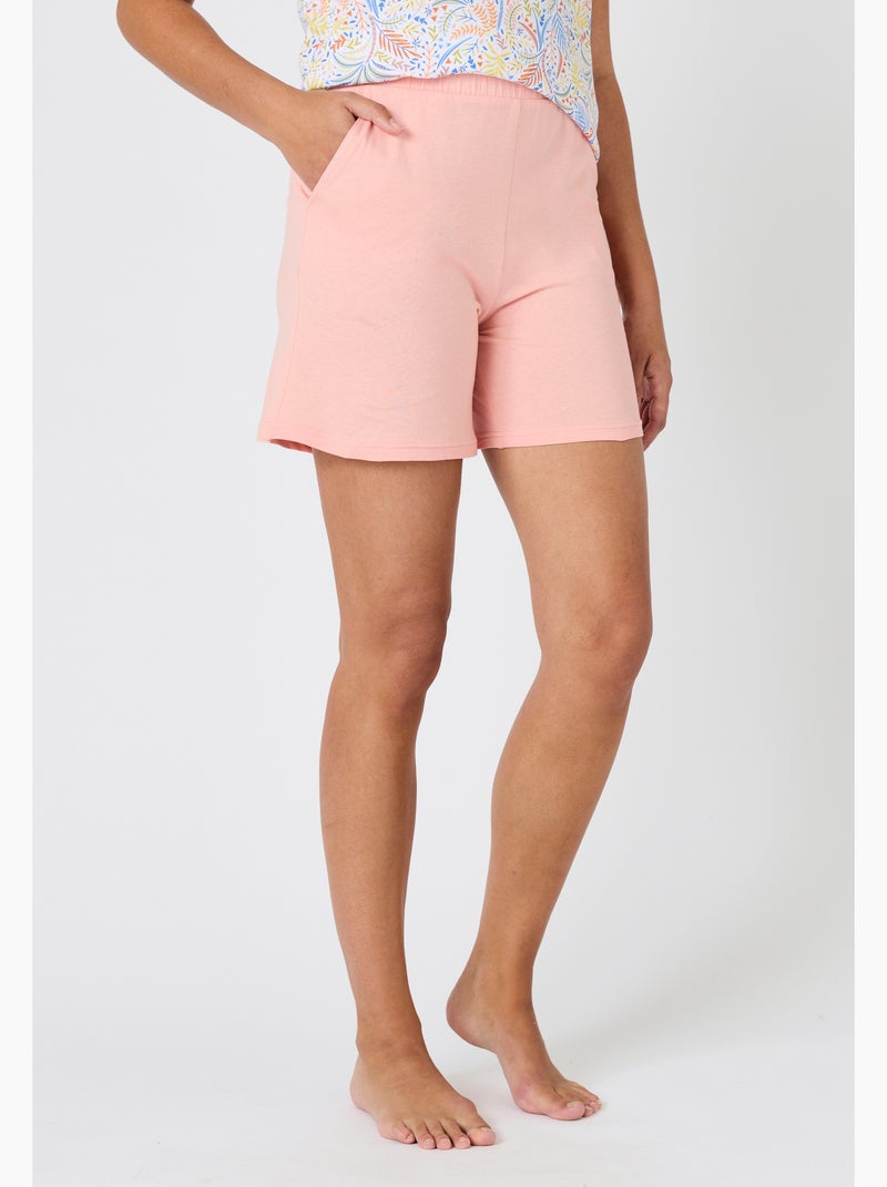 Pyjashort pur coton peigné - Damart Rose - Kiabi