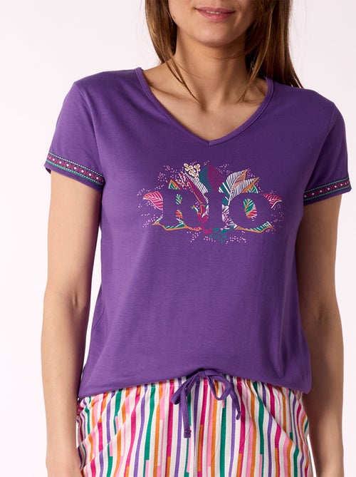 Pyjashort SAMBA violet - MELISSA BROWN - Kiabi Pyjashort SAMBA violet - MELISSA BROWN - Kiabi