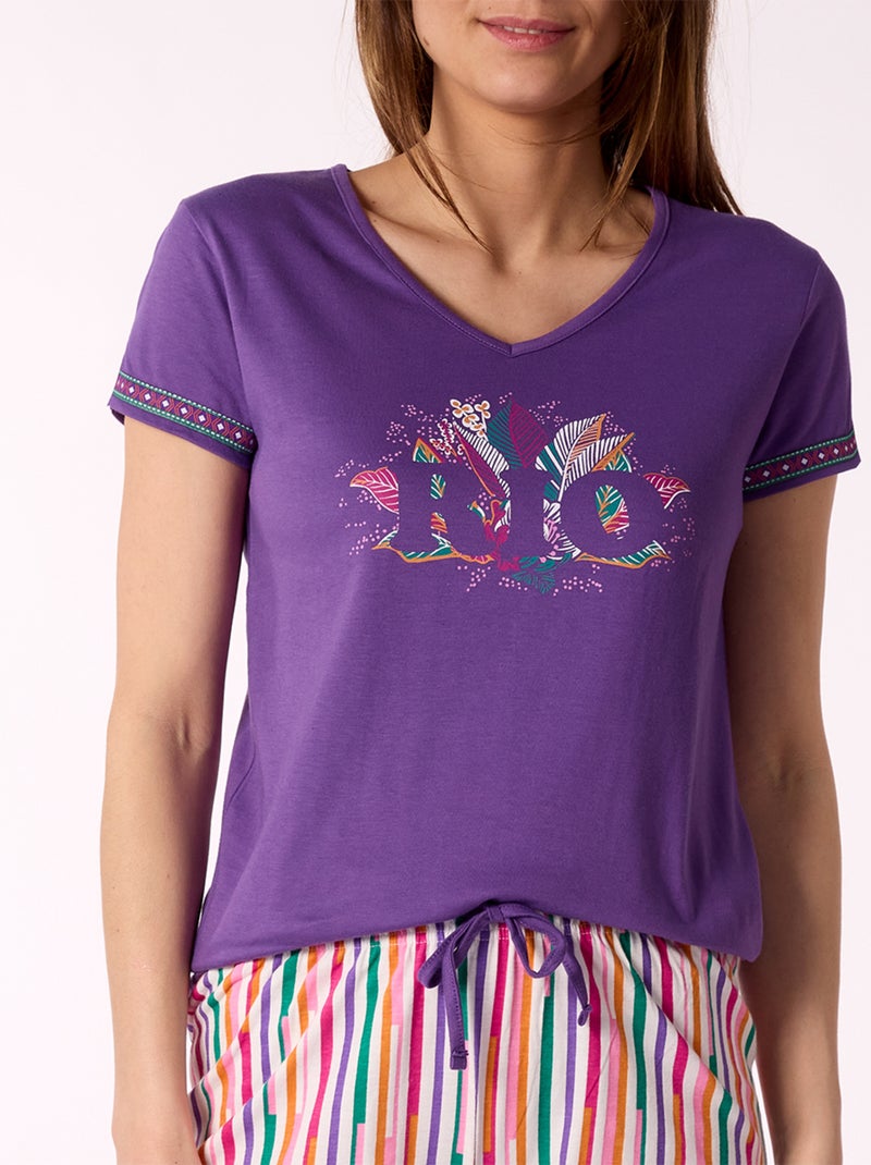 Pyjashort   SAMBA violet - MELISSA BROWN Violet - Kiabi