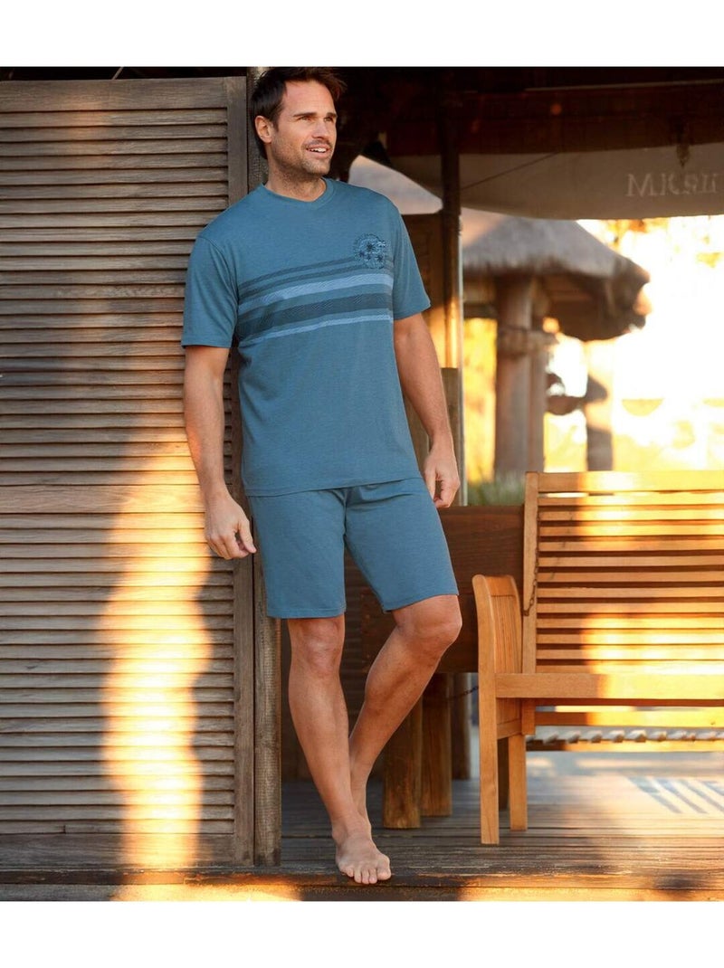 Pyjashort Summer Confort  - ATLAS FOR MEN Bleu - Kiabi