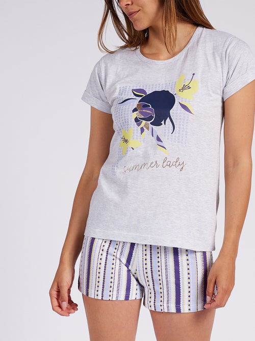 Pyjashort SUMMER LADY gris chiné - MELISSA BROWN - Kiabi Pyjashort SUMMER LADY gris chiné - MELISSA BROWN - Kiabi
