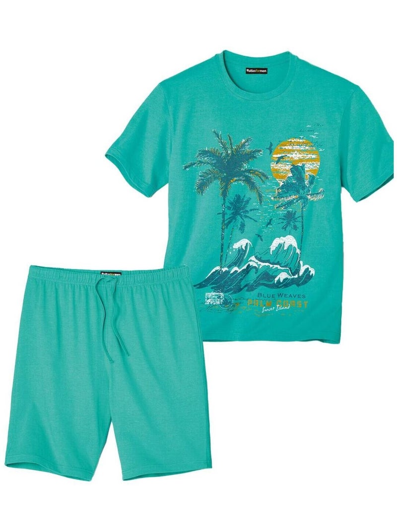 Pyjashort Sunset Summer  - ATLAS FOR MEN Vert - Kiabi