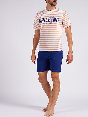 Pyjashort TROPICAL blanc/marine - Alan Brown