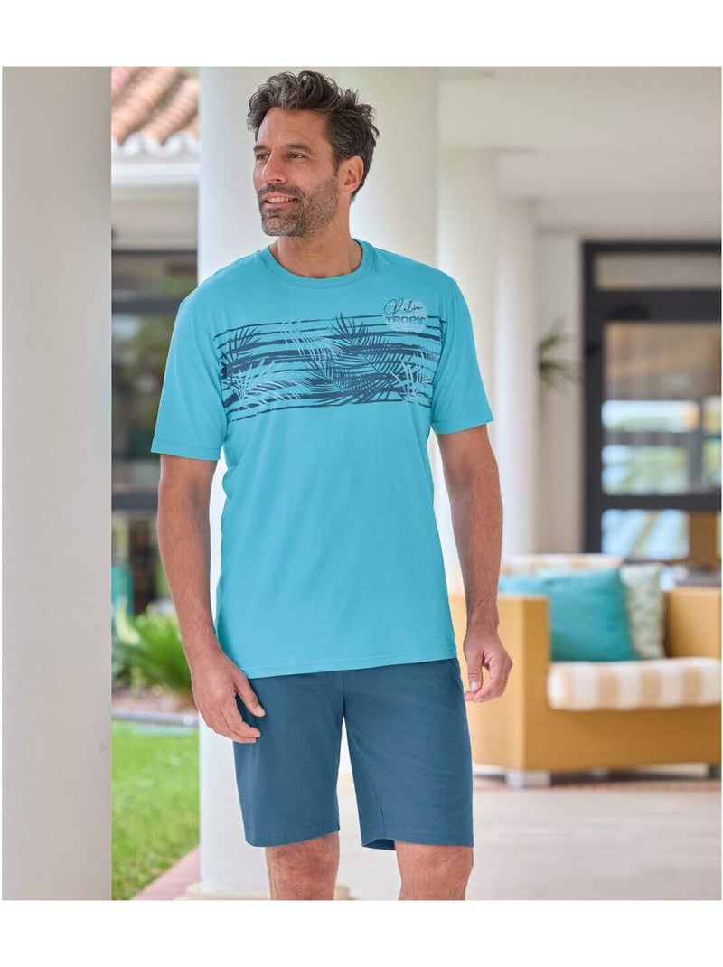 Pyjashort Tropical Summer  - ATLAS FOR MEN Bleu - Kiabi