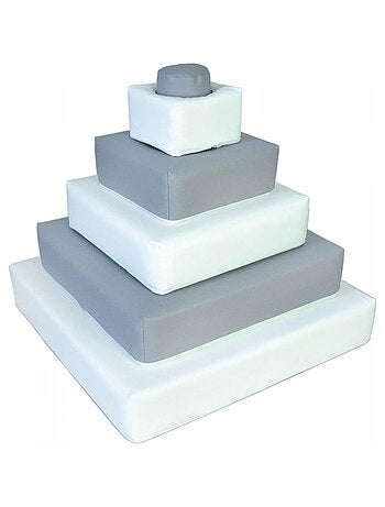 Pyramide- lot de 6 gros blocs blanc,gris