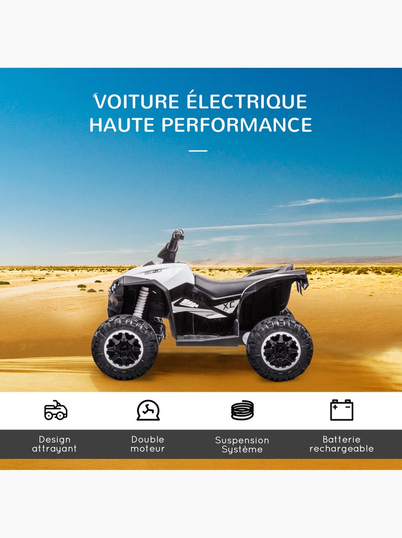 Quad buggy électrique enfant 12 v 3 km/h Blanc Blanc - Kiabi