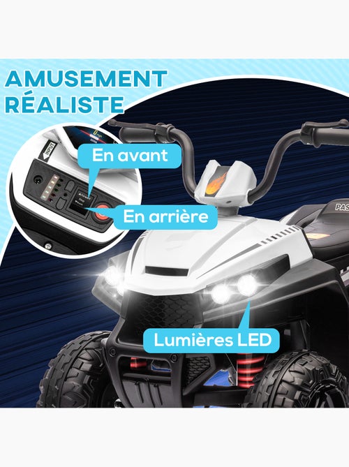 Quad électrique enfant 2 moteurs 12v 5 km/h max. Nombreux effets - Kiabi