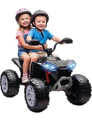 Quad électrique enfant 24V max. 6,5Km/h port USB, MP3 effets lumineux noir