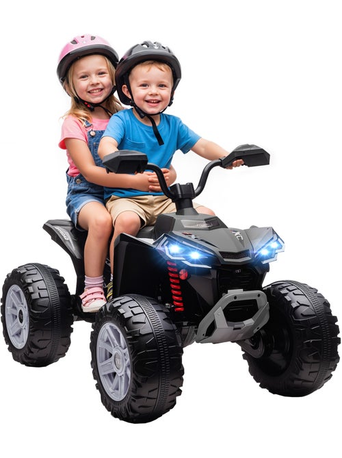 Quad électrique enfant 24V max. 6,5Km/h port USB, MP3 effets lumineux noir - Kiabi