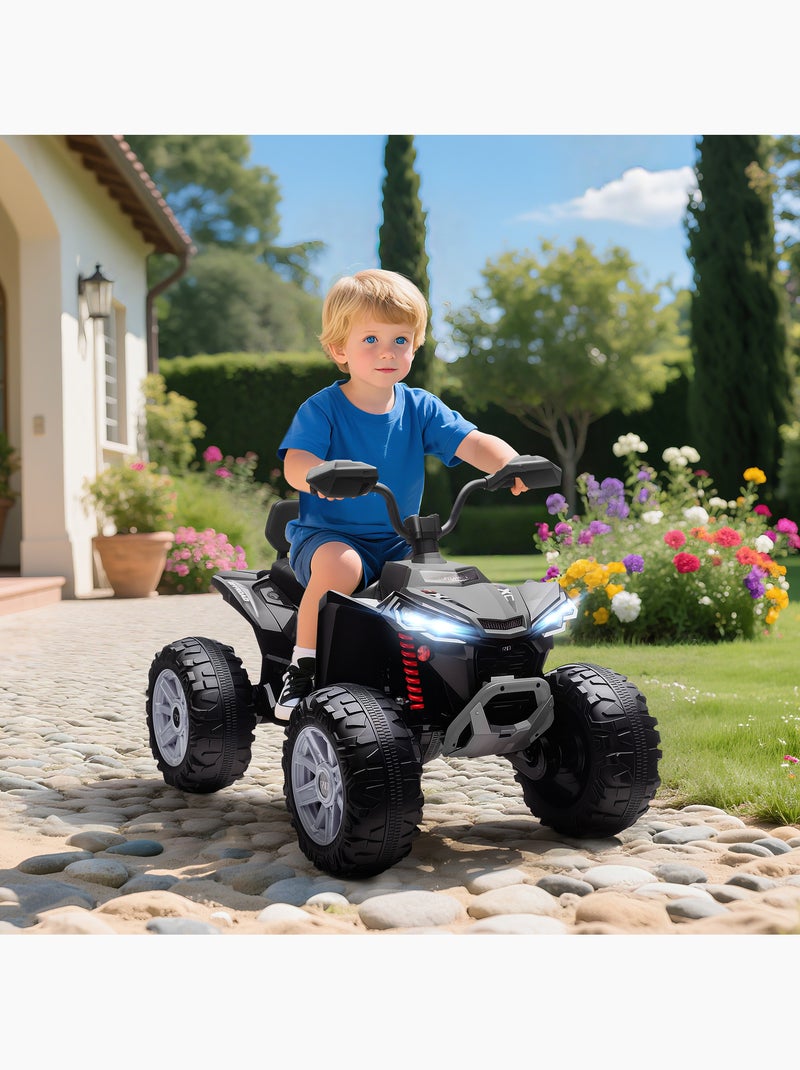 Quad électrique enfant 24V max. 6,5Km/h port USB, MP3 effets lumineux noir Noir - Kiabi
