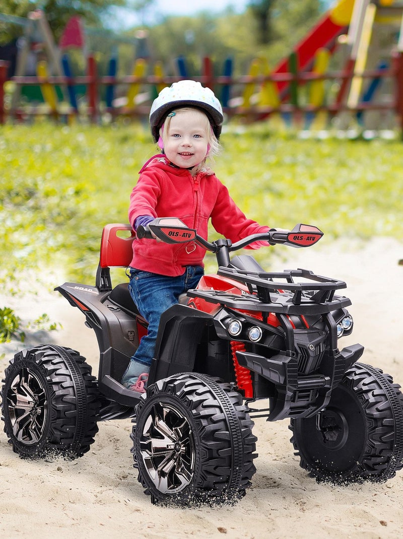 Quad électrique enfant 5 Km/h max. effets lumineux sonores Rouge - Kiabi
