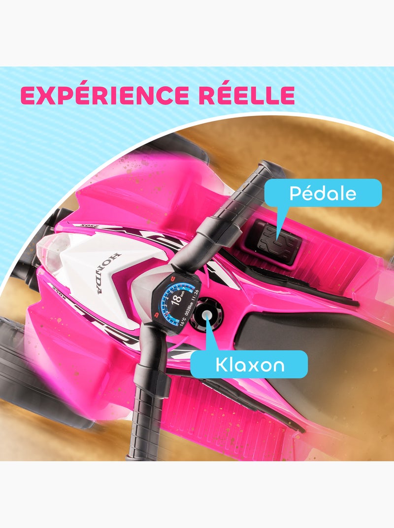 Quad électrique enfant 6v 30w honda trx 250x Rose - Kiabi