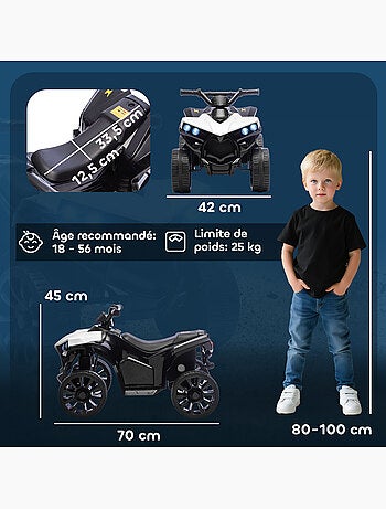Quad électrique enfant 6v 3km/h phares led effet sonore