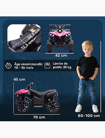 Quad électrique enfant 6v 3km/h phares led effet sonore