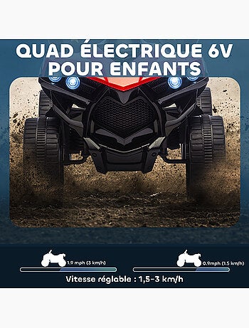 Quad électrique enfant 6v 3km/h phares led effet sonore