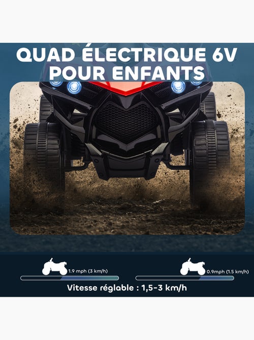 Quad électrique enfant 6v 3km/h phares led effet sonore - Kiabi