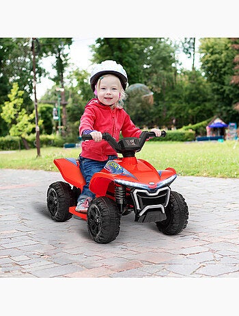 Quad électrique enfant 6v max. 2,5km/h phare effet sonore rouge