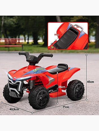 Quad électrique enfant 6v max. 2,5km/h phare effet sonore rouge